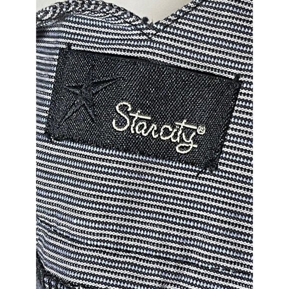 Star city short pants capris Gray buttons horizontal strips gray zip size 3 READ - Picture 12 of 12
